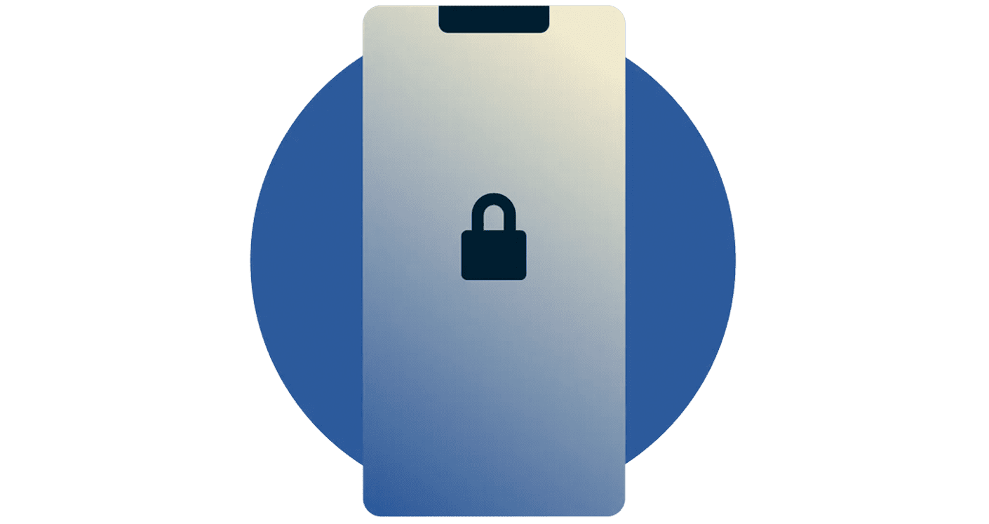 Ic&ocirc;ne de verrouillage sur un appareil mobile