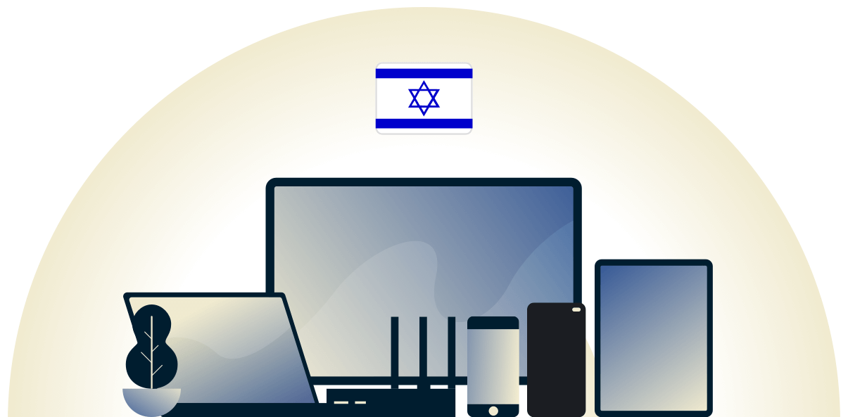 Israel VPN beskytter en r&aelig;kke forskellige enheder.